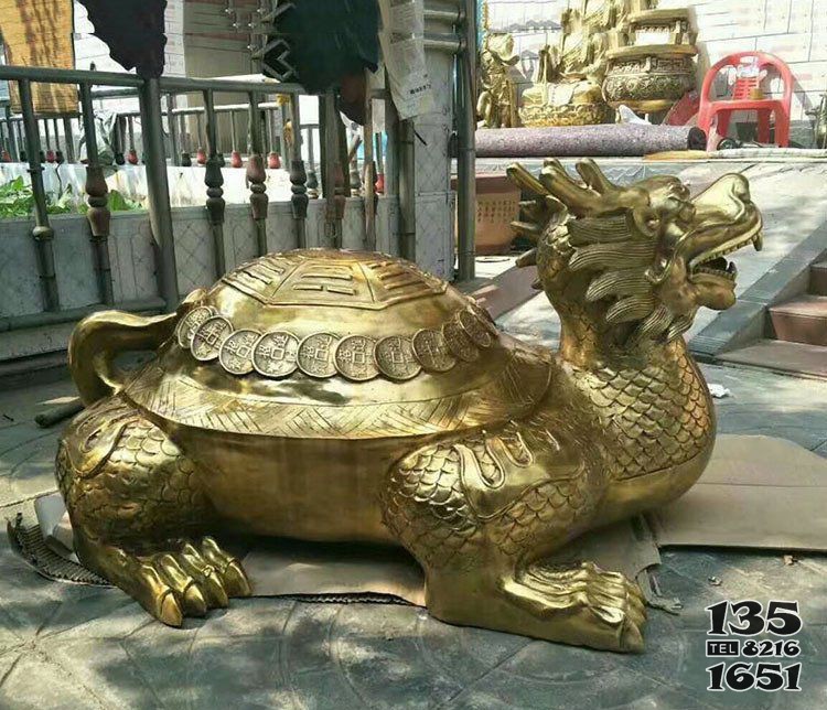 铜雕镇宅神兽龙龟雕塑图片