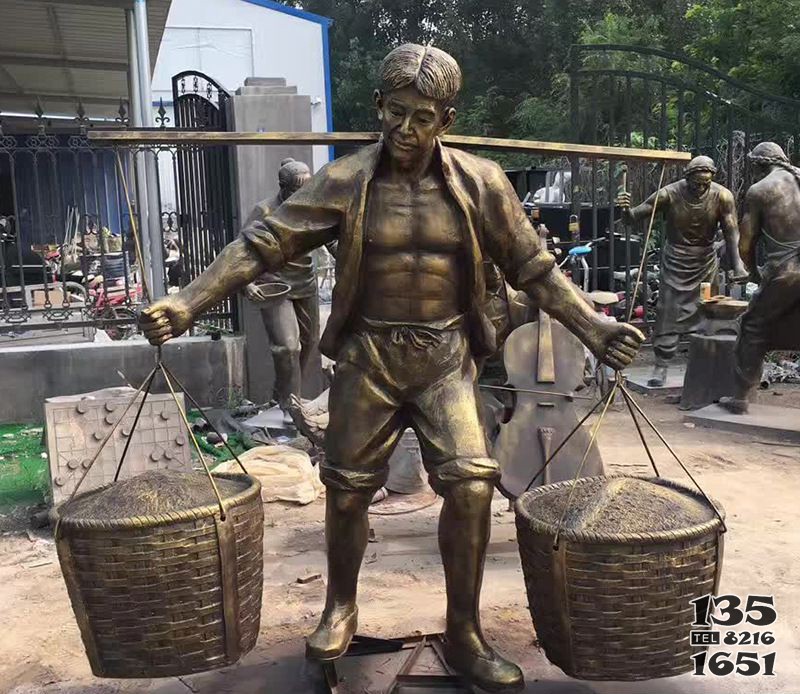 铜雕广场步行街农民工雕塑图片