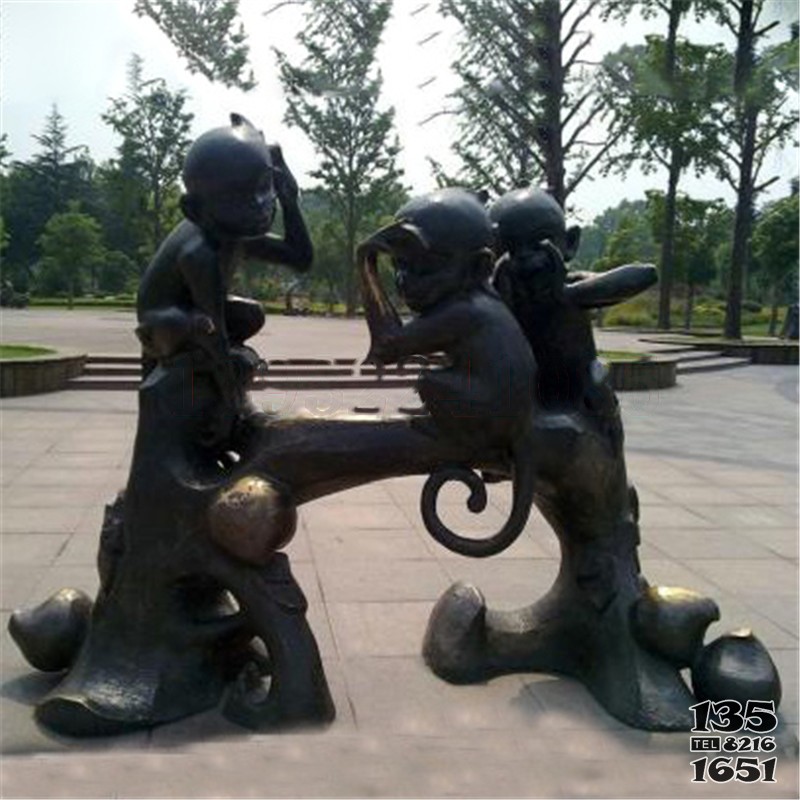 铜雕雕刻十二生肖小猴铸铜雕塑广场园林小区景观装饰摆件图片