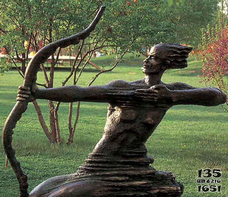 抽象射箭公园人物铜雕图片