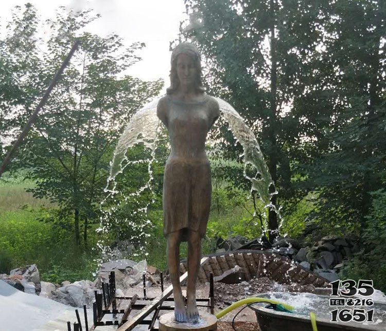 铜雕园林天使雕塑摆件图片