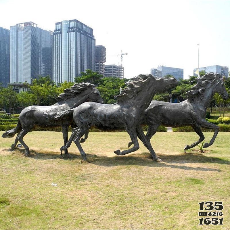 公园广场景观铜雕动物马雕塑摆件图片