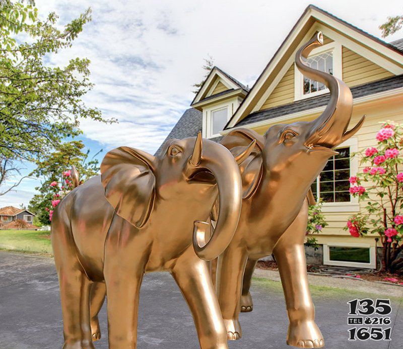 大象组合铜雕 图片