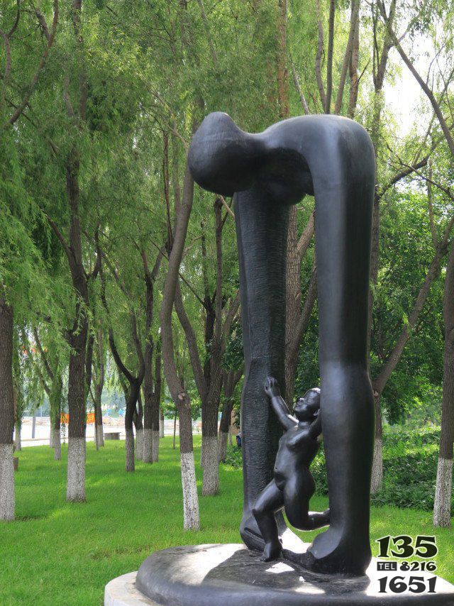 公园抽象母子景观铜雕图片