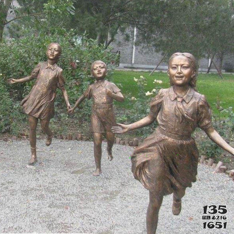 加工古镇铜雕雕塑公园广场小孩玩耍人物雕塑摆件图片