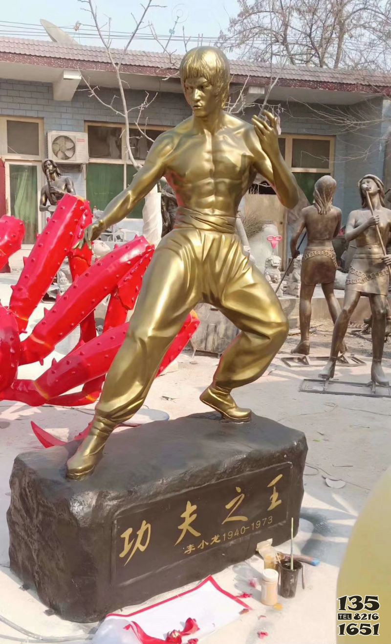 铜雕公园功夫之王雕塑图片
